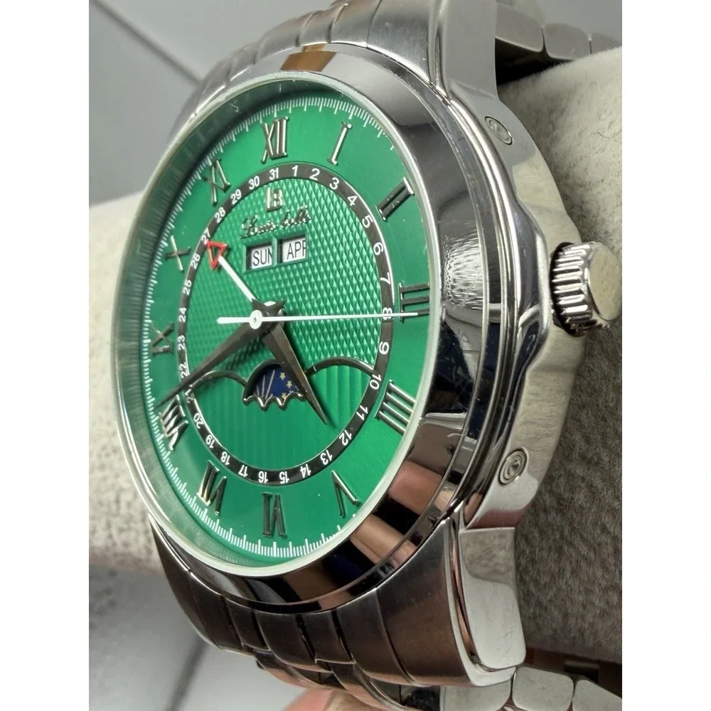 Louis Bolle Moon Phase E457M-2887S Automatic‎ Mens Working Watch 44MM 6.75